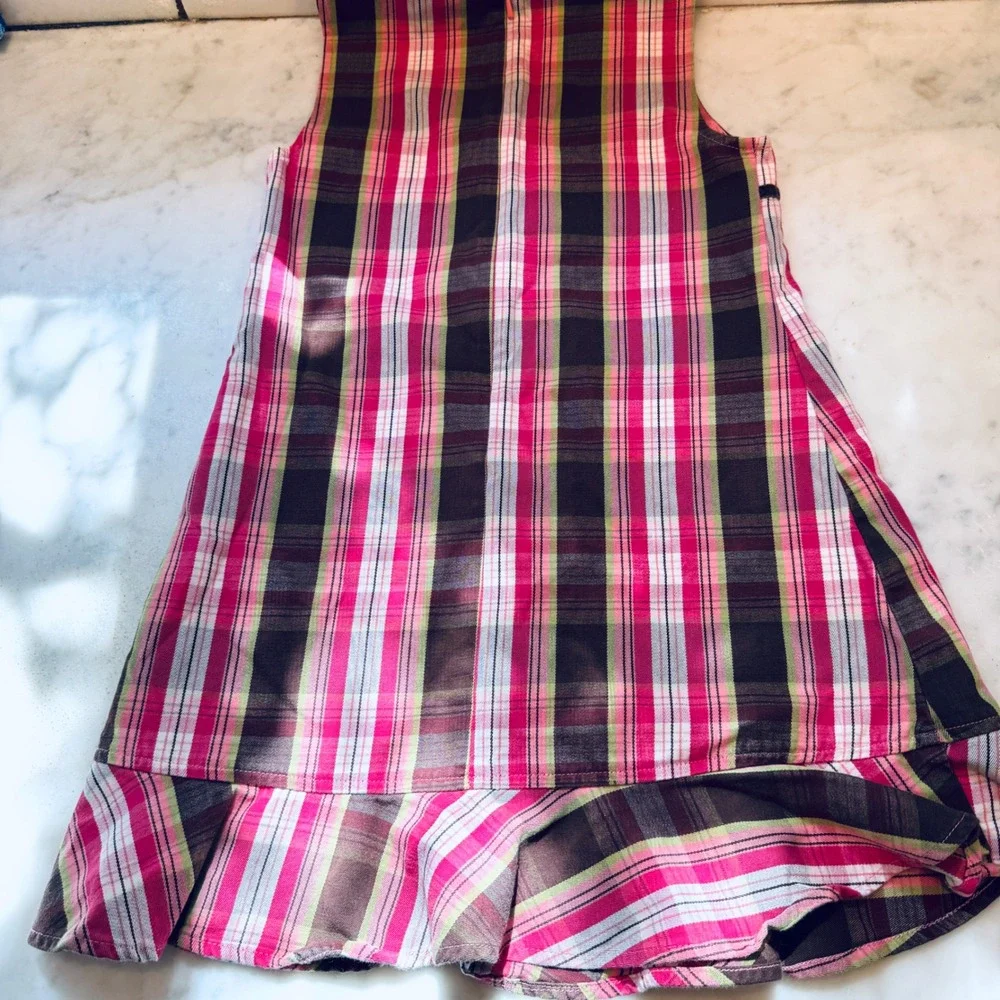Gymboree Plaid Dress Girls Sleeveless Party Casual‎ Cotton Blend Size 6